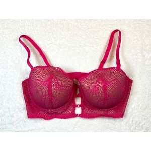 Adored by Adore Me 38C Morgan Pink Push Up Bra Lingerie Underwire Intimates